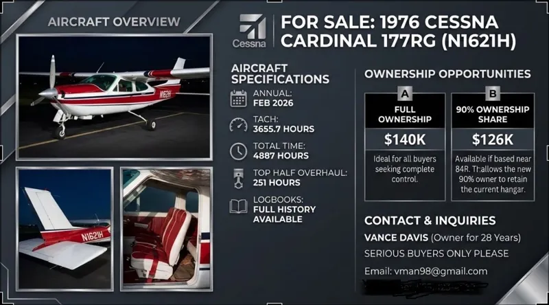 1976 Cessna 177RG for sale