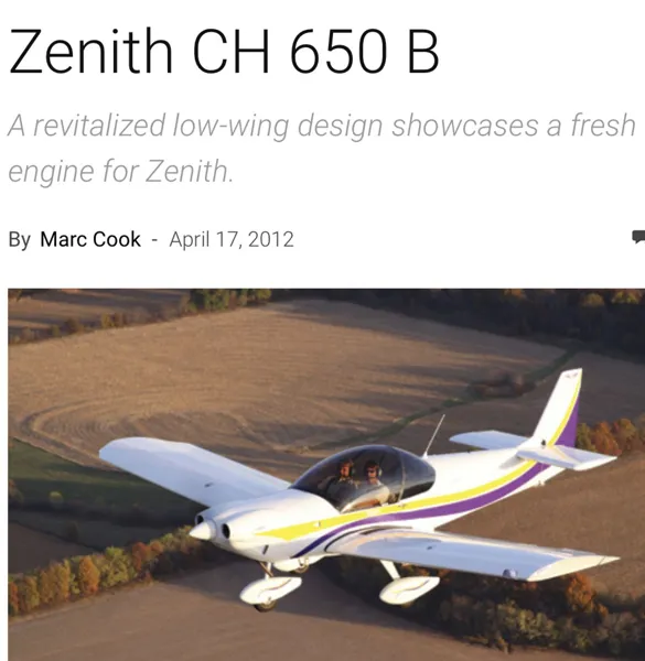 ZENAIR/ZENITH CH650 B for sale